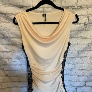 Maurices, top with ruching and lace accents